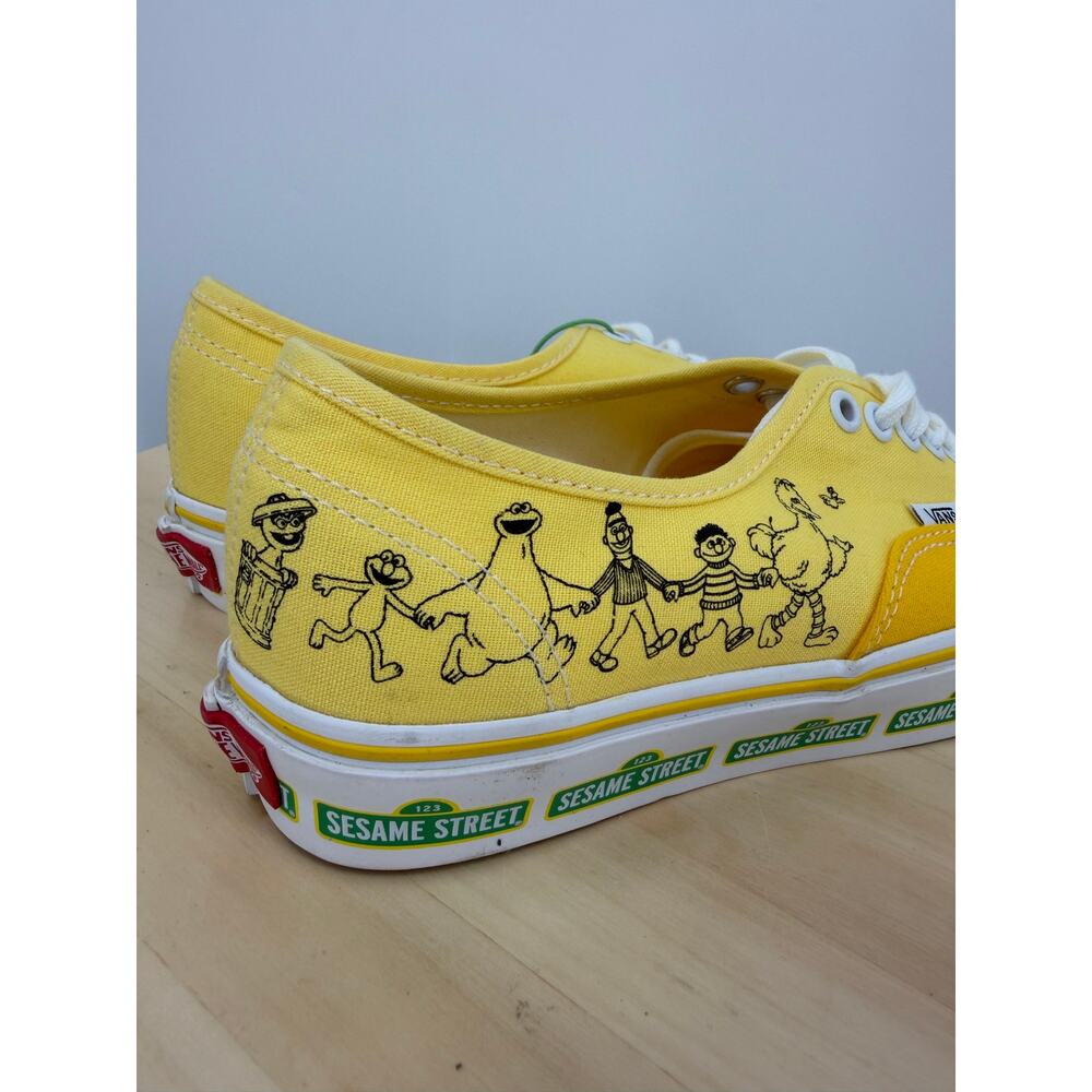 Vans x Sesame Street Authentic Sneakers Womens 8 Shoes Yellow Cartoon - Picture 6 of 10